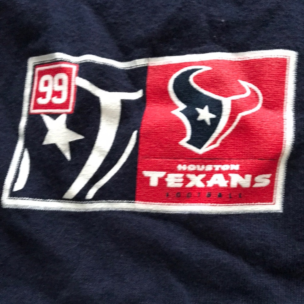 Houston Texans JJ Majestic Navy‎ Blue Long Sleeve Tee with Red and White Accents - Picture 4 of 6